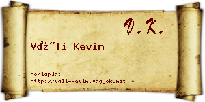 Váli Kevin névjegykártya