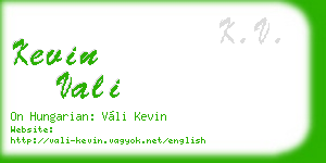 kevin vali business card